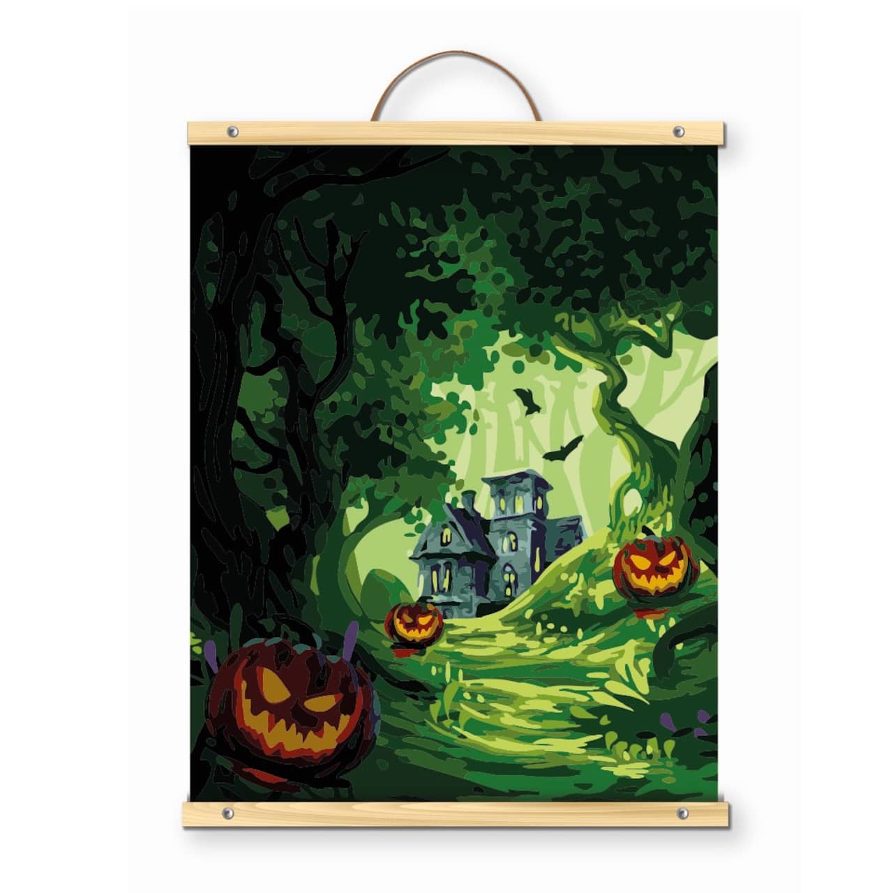 16" x 20" House in Forest Paint-by-Number Kit with Wood Display Hanger by Artist's Loft®